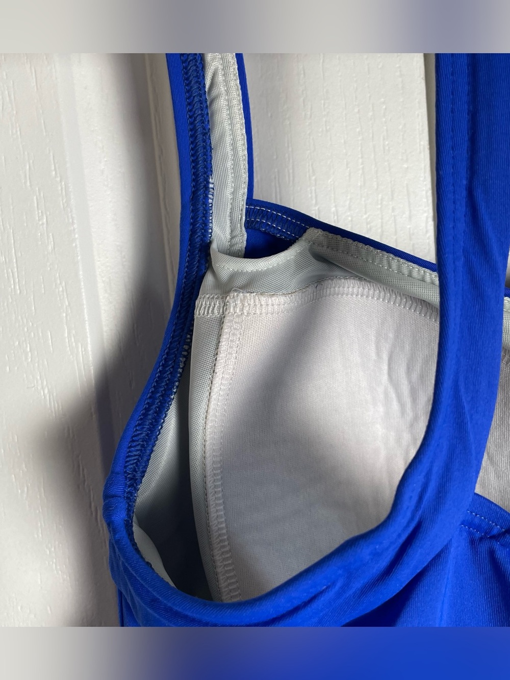 Lands’ End Blouson Tankini Swim Top Women’s 8 Petite Blue Padded y2k Racerback - Picture 8 of 13